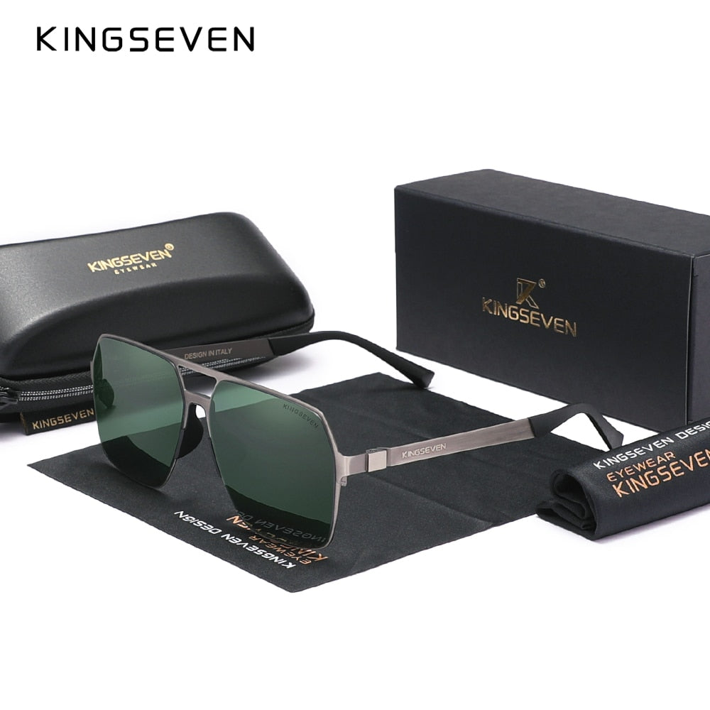 KINGSEVEN 2023 New Driving Men's Polarized Sunglasses Ultra Thin Temples Pilot Sun Glasses For Men UV400 Retro Eyewear - KiwisLove
