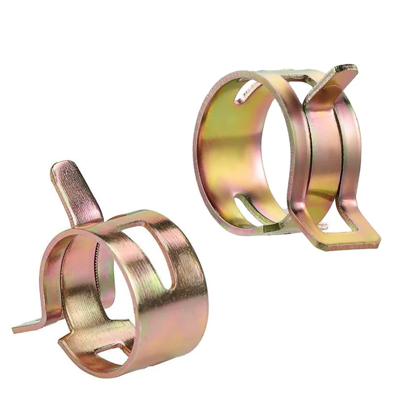 10pcs Fuel Spring Clip Hose Clamps Dia 4-22mm Galvanized Spring Hose Clamp Fuel Line Hose Water Pipe Clamps Fastener Hose Clamp