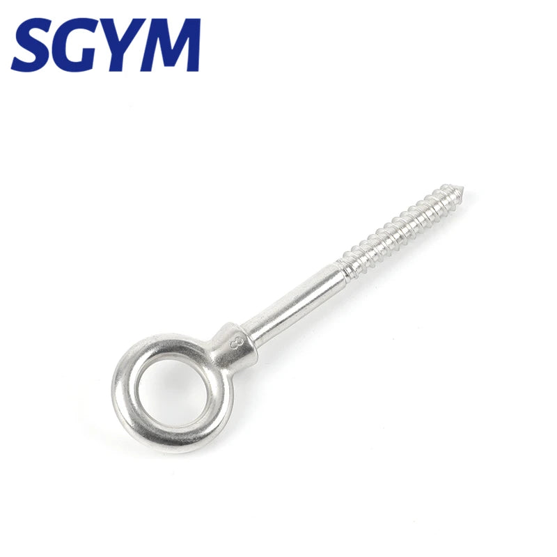 6/10pcs M8X80 Eye Shape Screws Round Hook Stainless Steel Wood End Ring Eyelet Hooks Self Tapping Hardware Accessories