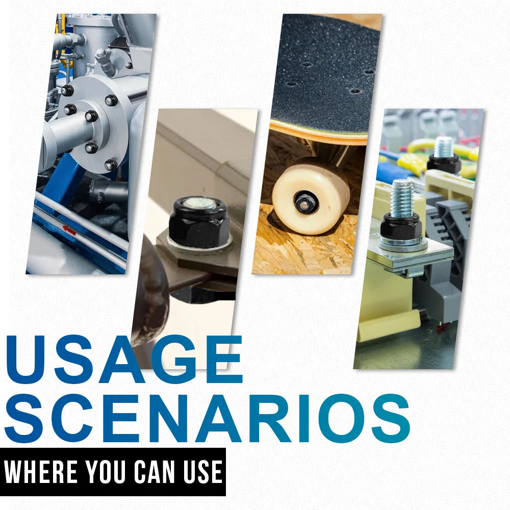 NINDEJIN Nylon Lock Nut Set Black Zinc Plated Carbon Steel M2-M12 Hexagon Locknut Self Locking Nut Assortment Kit DIN985