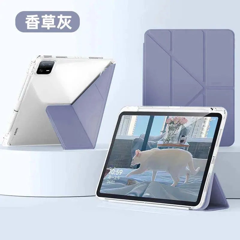 Y-fold Case for Xiaomi Pad 7 Pro/Pad 7 11.2 inch 2024 Redmi SE 11/ 8.7/ 12.1inch Pad 6 /6pro 11'' Mi Pad 5/5pro Clear back Shell