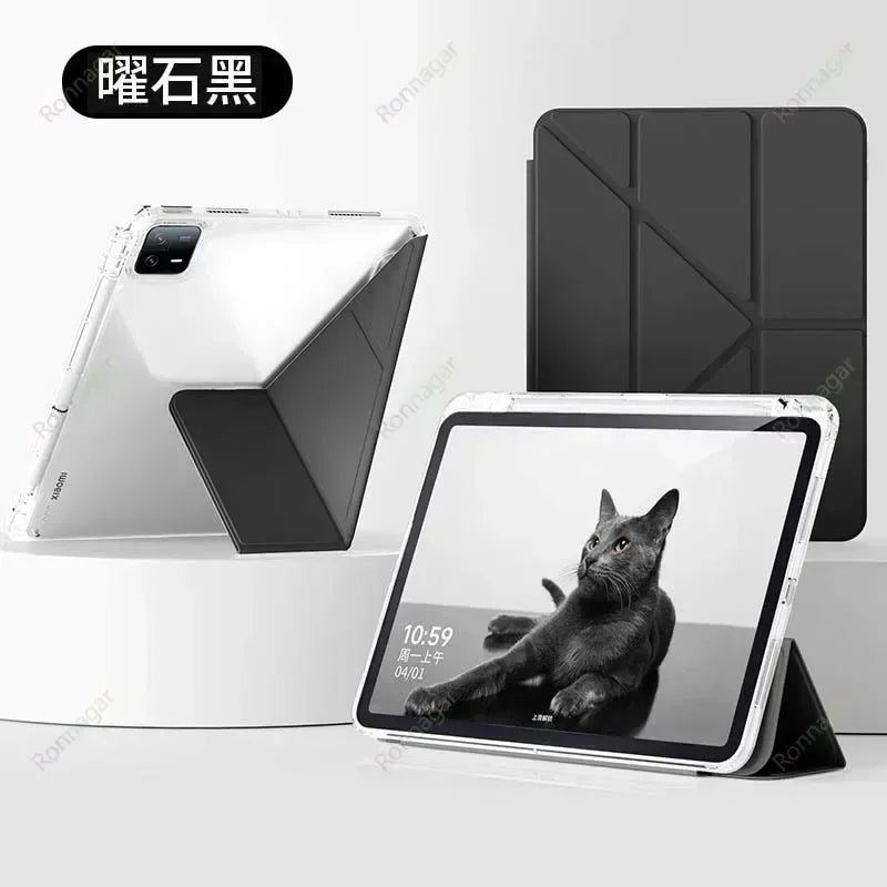 Y folding Case for Samsung Galaxy Tab A11 Plus / A9 Plus 10.9'' 2025 for Galaxy Tab A9/A11 8.7'' A8 X200 Clear Back Pencil hoder