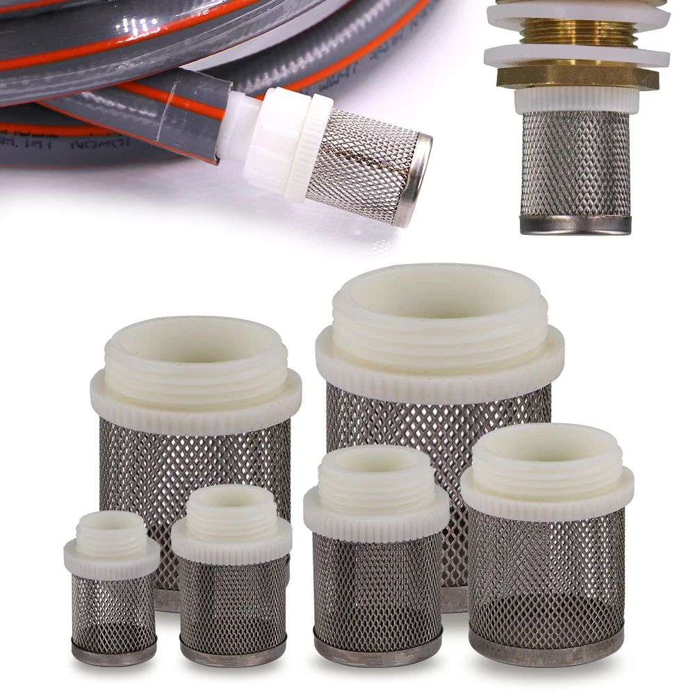 Stainless Steel 1/2" 3/4" 1" 1.2" 1.5" 2" Garden Irrigation Hose Pipline Filter Water Pump Car Washing Filter Aquarium Fish Tank