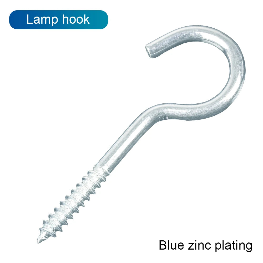 NINDEJIN 10pcs/pack Screw Hook Blue Zinc Steel 10-16# Heavy Duty Screw in Ceiling Hook Kitchen Cup Hook 1-8# Hooks for for Hanging Plants - KiwisLove