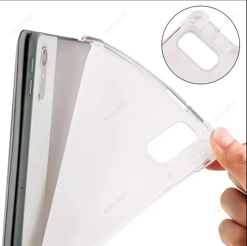 With Pencil Holder Case for Lenovo Tab M11 11" 2024 TB330FU 2025 TB335FC Slim Folding Soft Protective Case Translucent Back Case