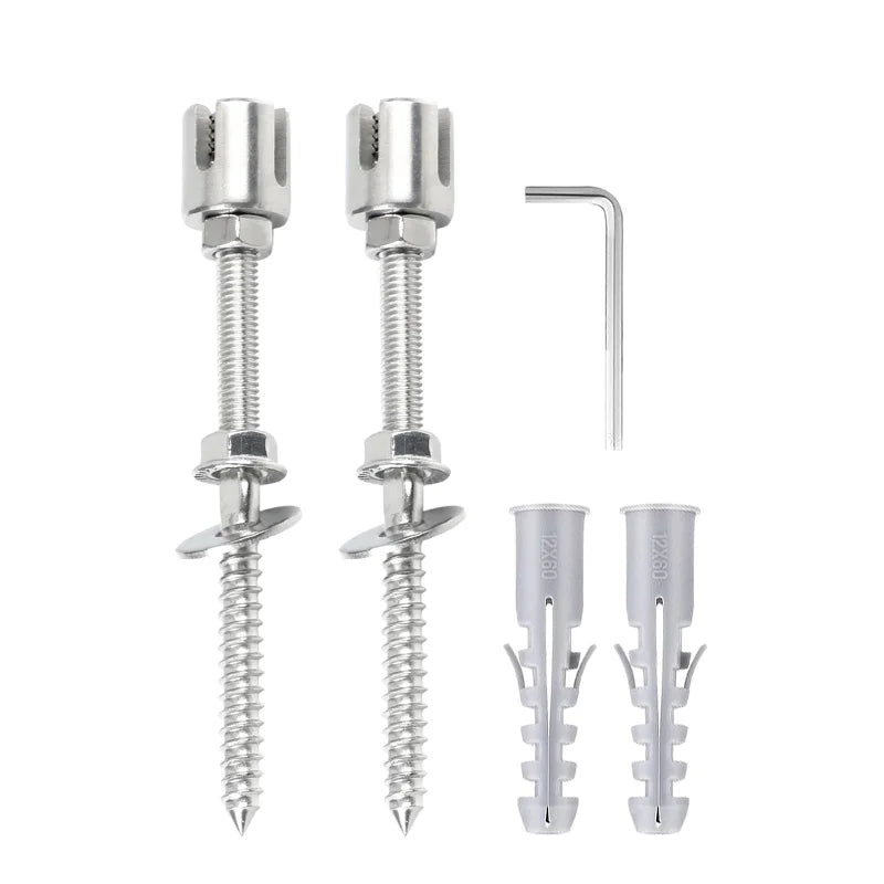 2pcs Stainless Steel Garden Wire Trellis System For 4mm Cable 5/32'' Climbing Plants Vines And Green Wall With Wall Brackets