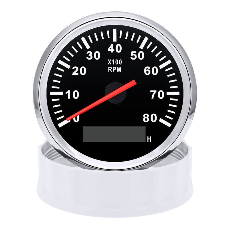 12V/24V 85mm Marine Tacho Meter Gauge LCD Digital Hourmeter Boat Tachometer 3000~8000RPM Toerenteller Hour Meter RPM Sensor - KiwisLove