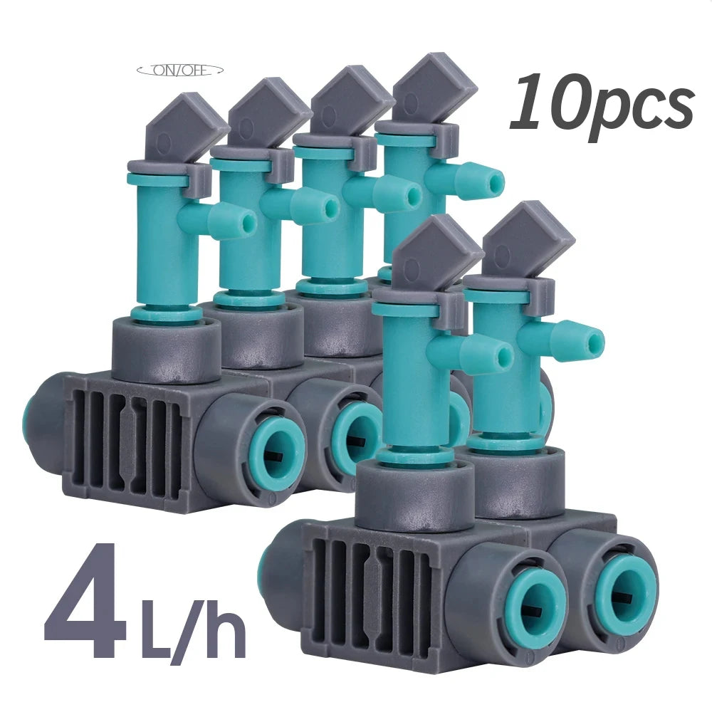 10pcs Outdoor Adjustable Drippers Quick Push Tee Connecter Garden Watering Irrigation System 1/4 "hose Sprinkler for  Plant Acce