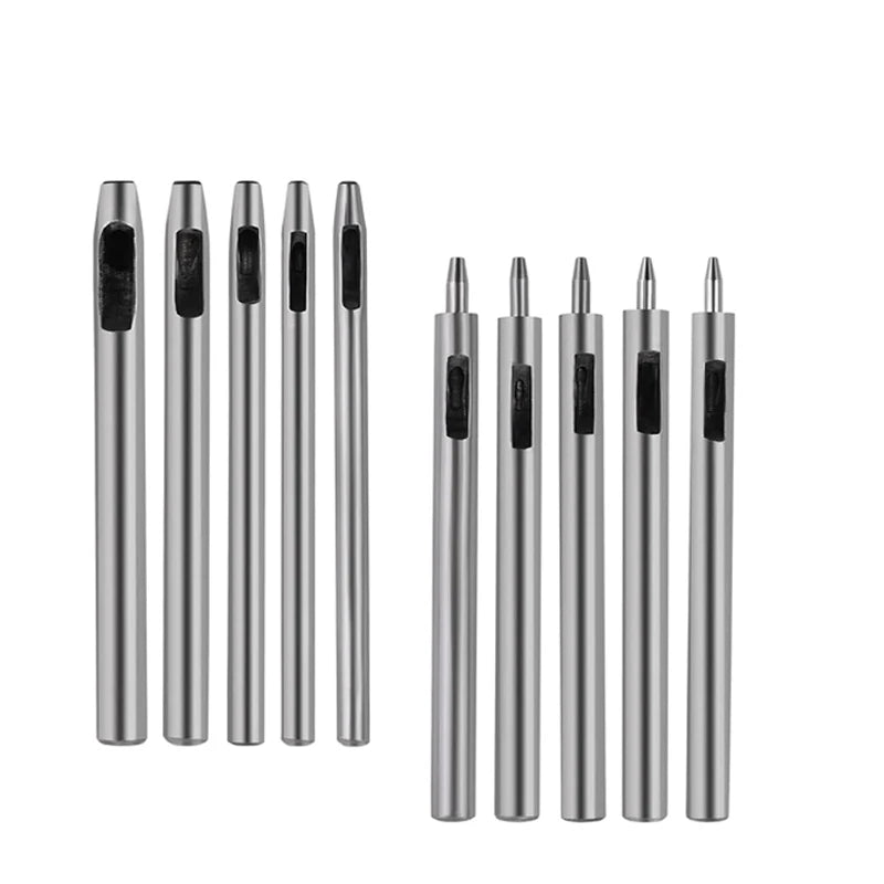 1/10Pcs Leather Hole Punching Tools DIY Handmade Belt Punch Tool Leathercraft Hollow Drilling Puncher Kit