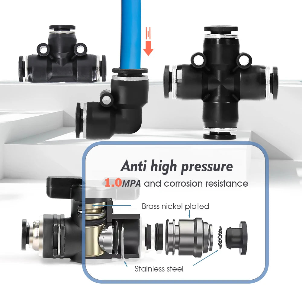 5-30m 1/4" 4/6mm Misting Cooling System 360° Free-bend Atomization Sprayer 60W Self-priming Pump for Garden Irrigation  Watering