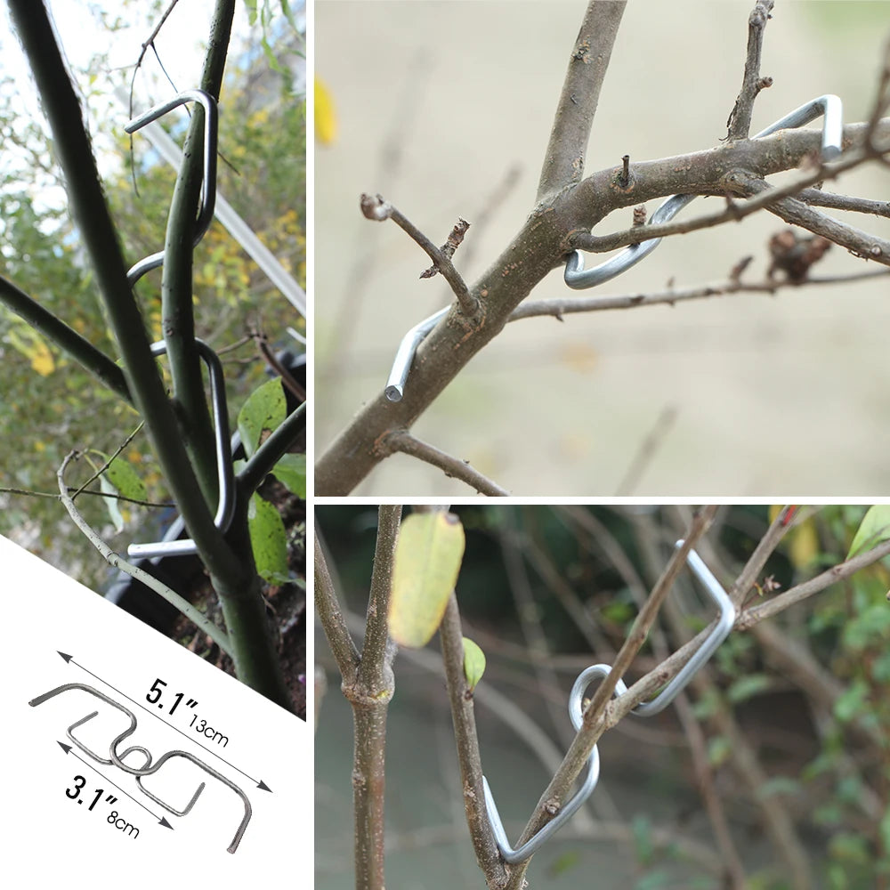 10Pcs 8/10/13/18cm M Type Fruit Tree Branches Holder Plant Support Metal Puller Tying Machine Finalizer Gardening Planters Tool