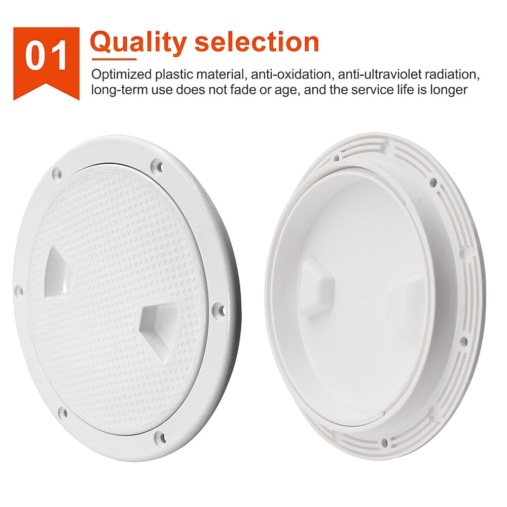 HD ABS Plastic Round Deck Inspection Access Hatch Cover 4Inch 6Inch 8Inch Non Slip Inspection Deck Plate Boat Marine Accessories - KiwisLove