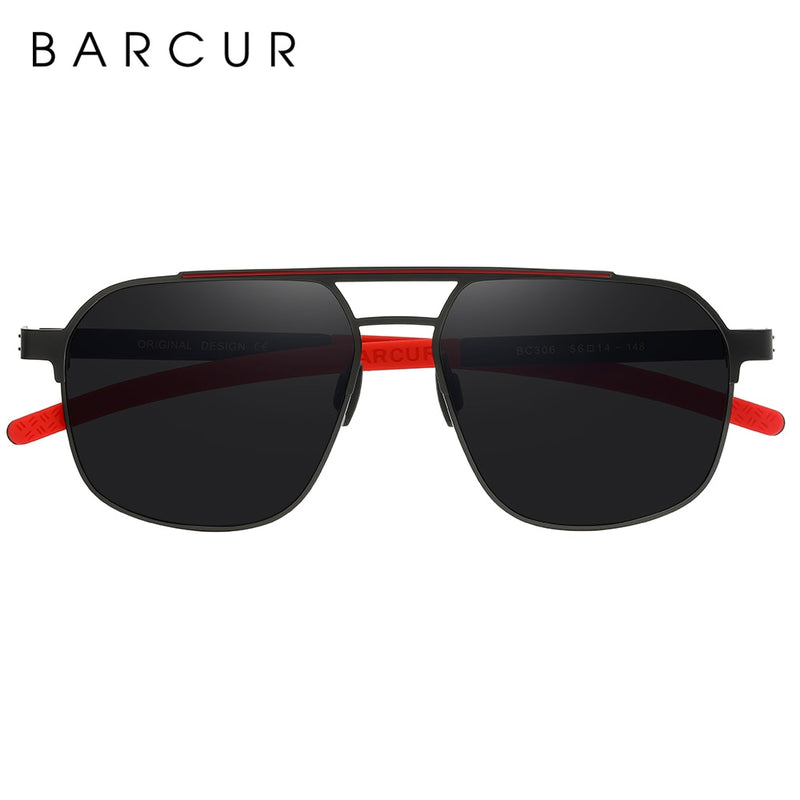 BARCUR Original Brand Designer Sunglasses for Men Polarized Fashion Square Sun Glasses Shades UV400 Eyewear Oculos Gafas De Sol - KiwisLove