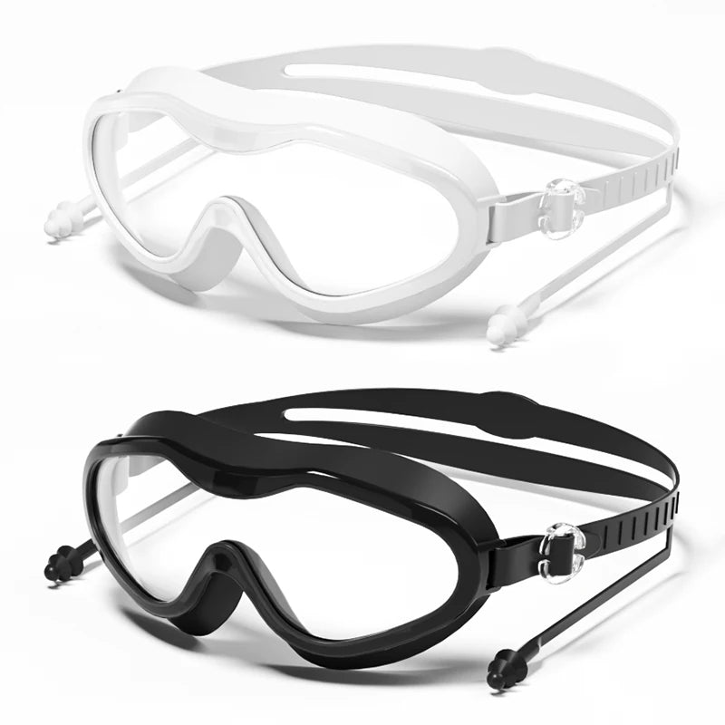 Swimming goggles with large frame, high-definition waterproof, anti fog, electroplated, anti UV, suitable for both men and women
