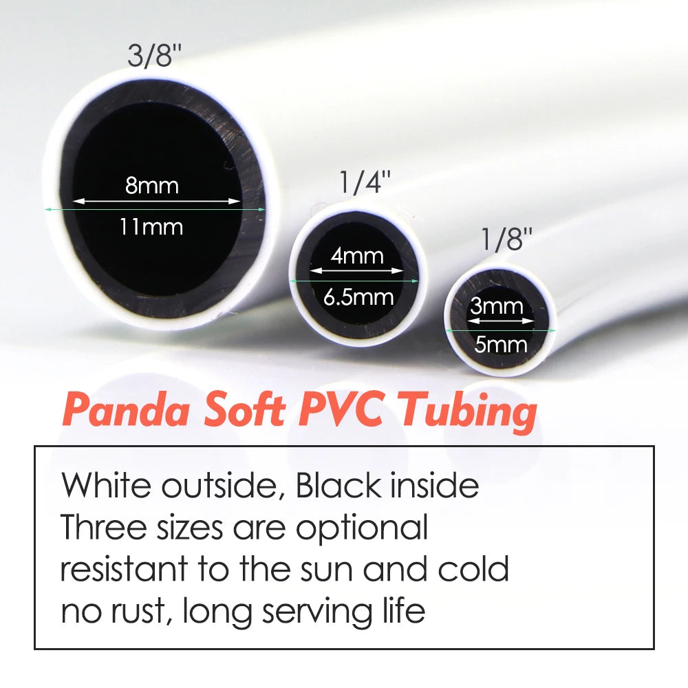 10-30m 1/8'' 1/4''  Panda PVC Hose 2-Layer Drip Irrigation Pipe Black Inside White Outside Garden Irrigation Pipe  Watering Hose