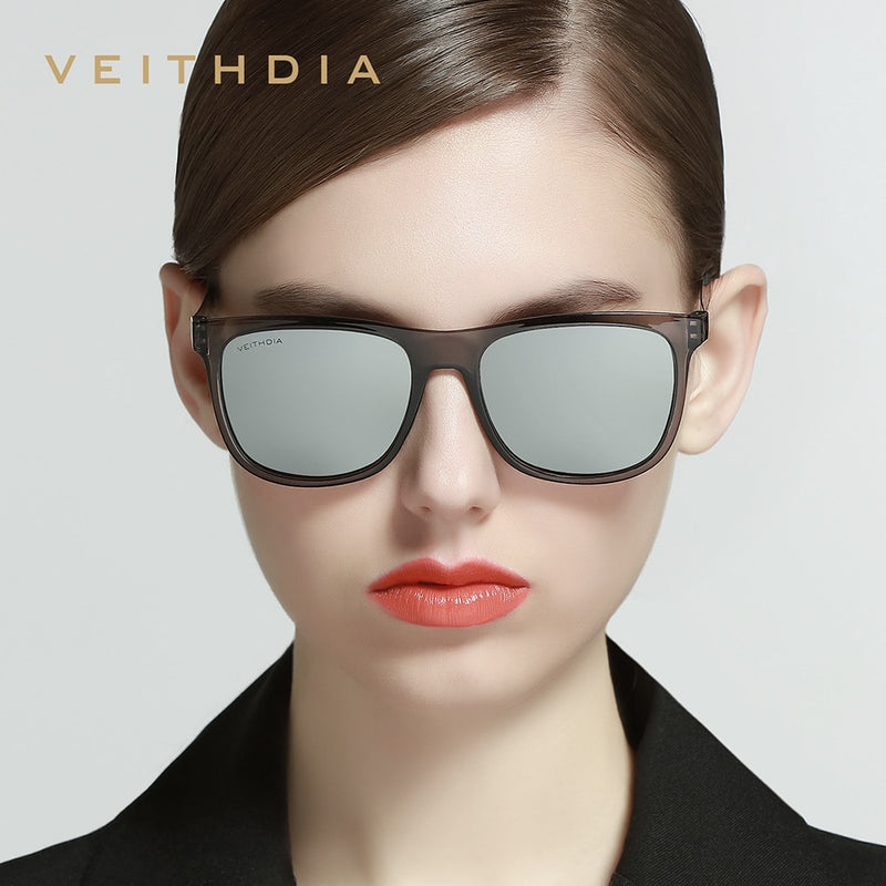 VEITHDIA Sunglasses Square Retro Vintage Polarized UV400 Lens Eyewear Sun Glasses For Men/Women 6110 -Stainless Steel + TR90 - KiwisLove