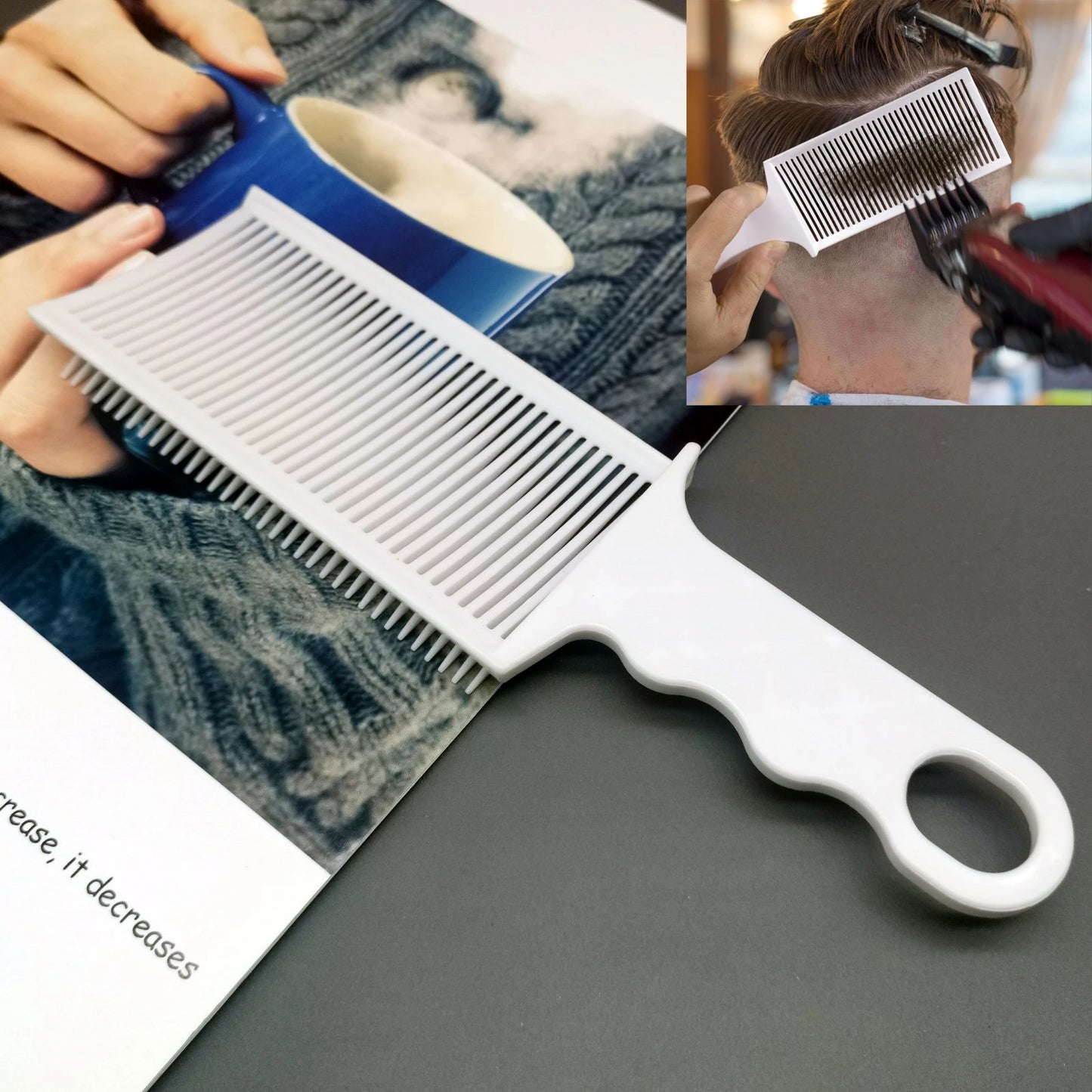 1/2/3Pcs Barber Hair Comb Kit Flat Top Hair Cutting Fading Stying Fade Comb  Men Fade Brush Salon Hair Tool Accessories - KiwisLove