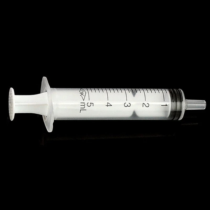 10x Disposable Plastic 5ml Injector Syringe No Needle for Lab Nutrient Measuring Small Pet Food Feeder (Without needle) - KiwisLove