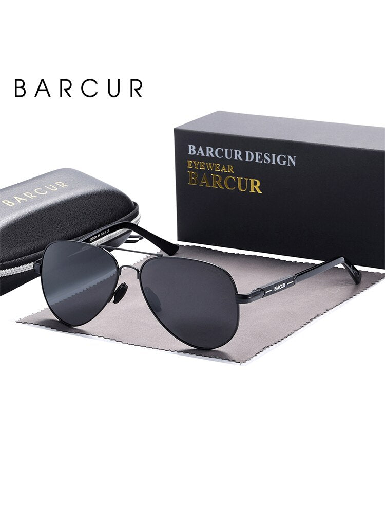 BARCUR Original Brand Fashion Sunglasses Men Polarized Comfortable Pilot Women Sun Glasses for Man Eyewear Oculos Gafas De Sol - KiwisLove