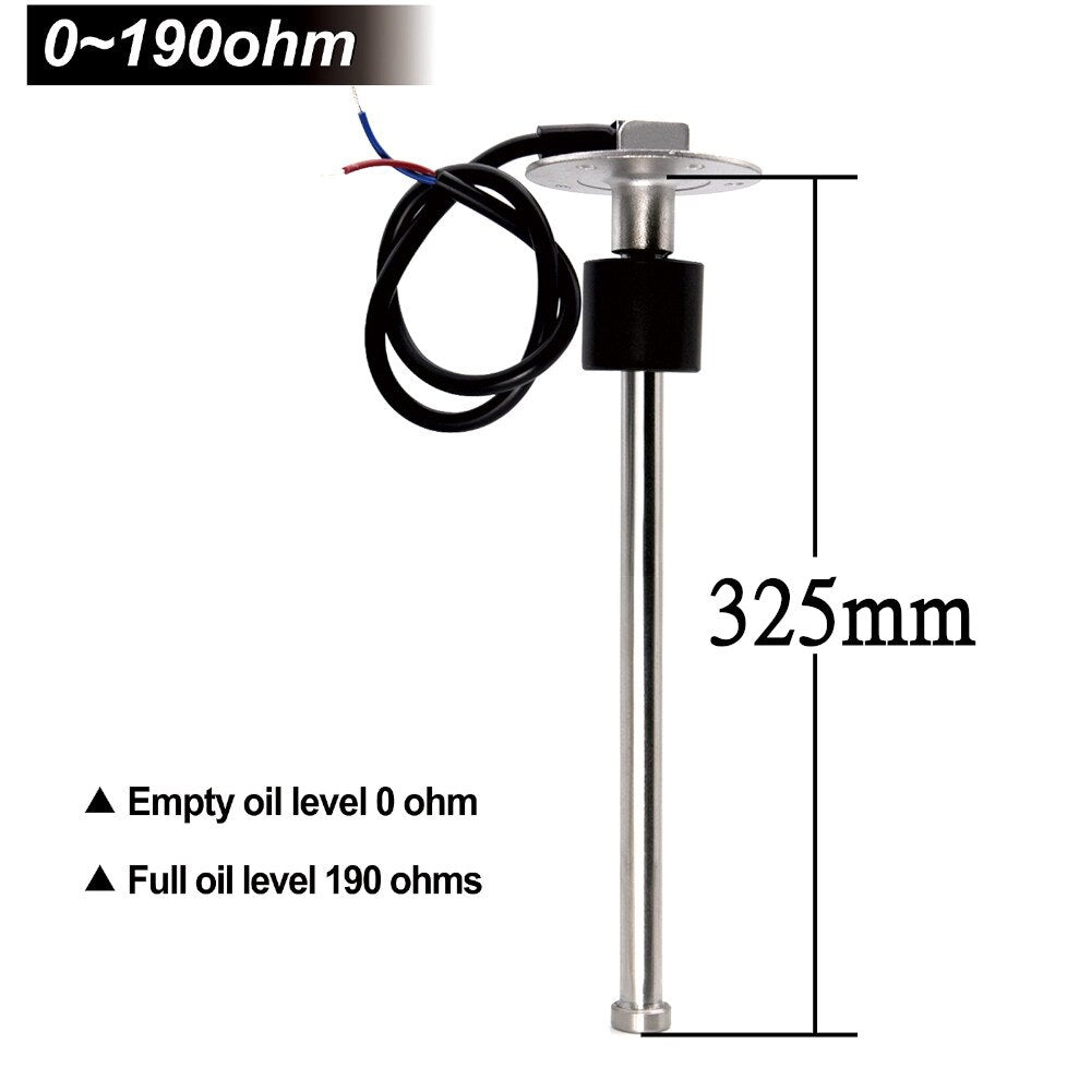 Fuel Level Water Level Gauge 175 200 250 275 375 mm Meter Sensor 0~190 ohm Fuel Sending Unit Indicator Level Gauge for Car boat - KiwisLove