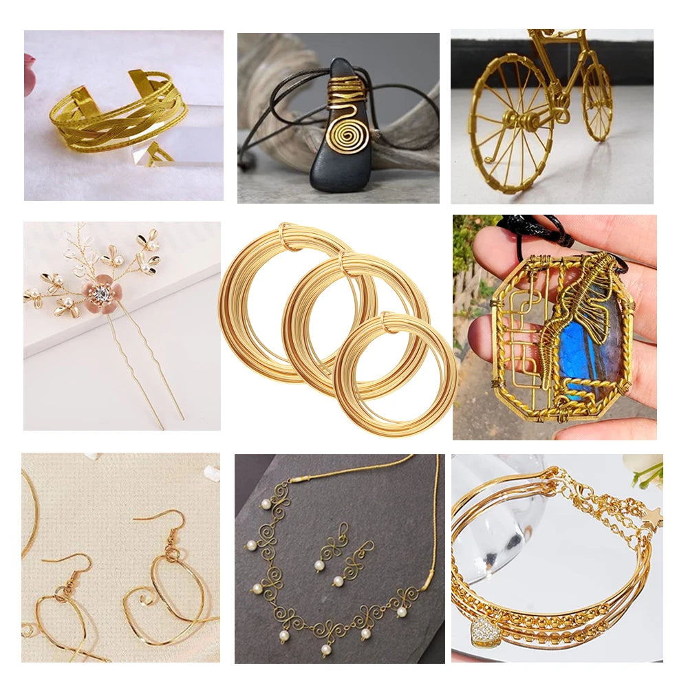 1PCS Length 6 meters Square Coppers Wire Diameter 0.6mm,0.8mm,1.0mm Half Hard Yellow Brass Wire for Jewelry Beading Craft Work