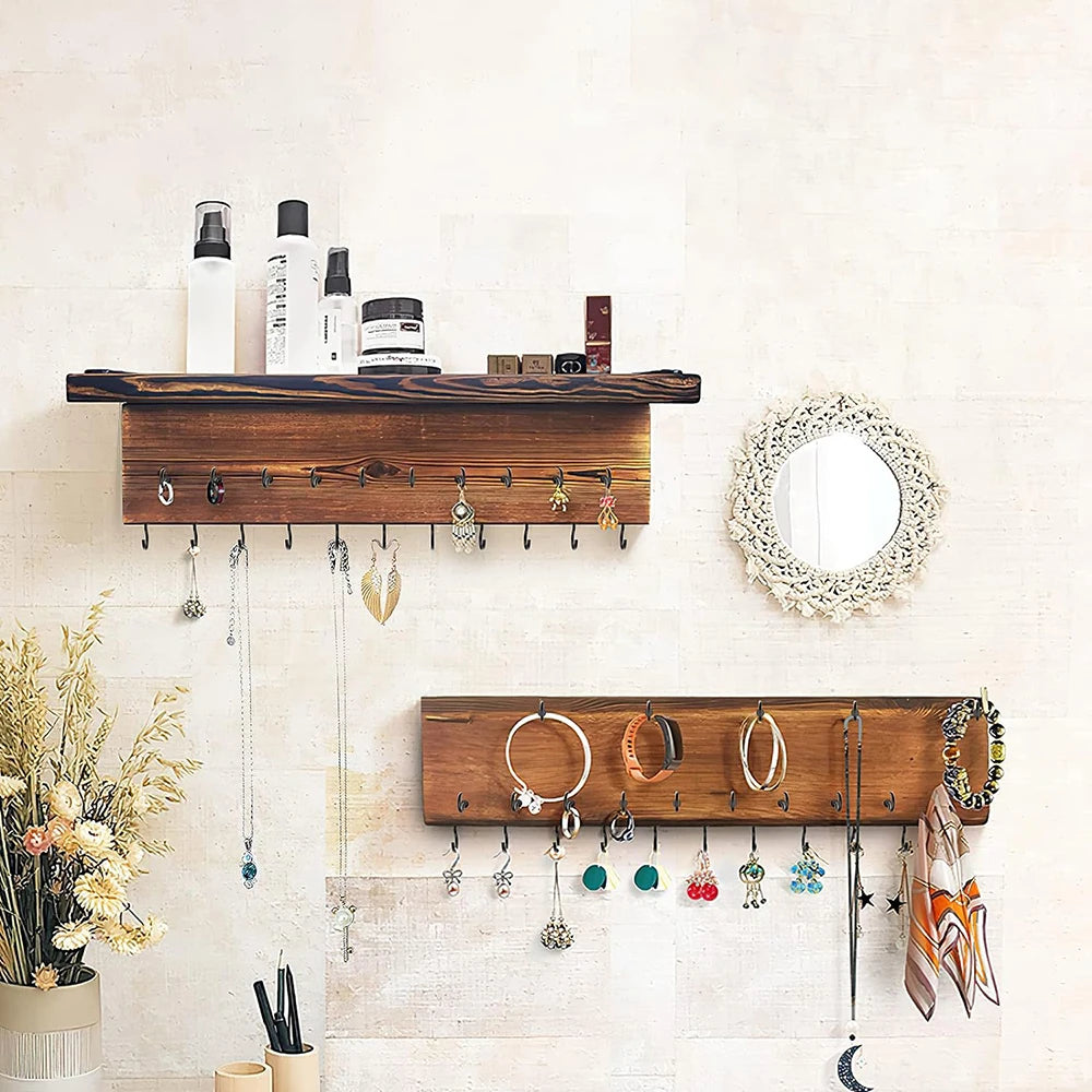 NINDEJIN Screw Hooks 1" 2" Black Heavy Duty Wood Wall Ceiling Hooks Plant 1/2" 3/4" Jewelry Hooks for Hanging String Lights - KiwisLove