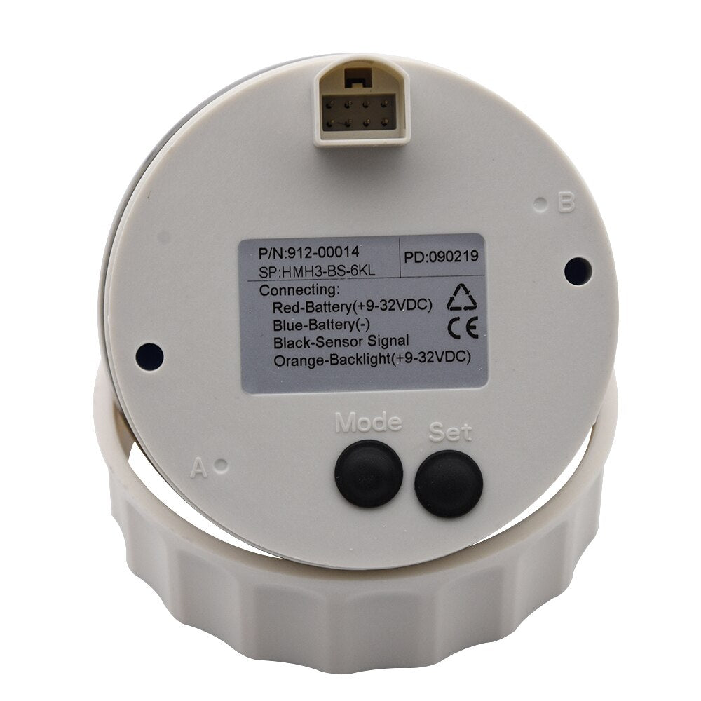 HD 85MM Gauge Universal 3000-8000RPM Tachometer Gauge With Trip Hour Meter 7 Colors Backlight for Marine Boat 3000-8000RPM - KiwisLove