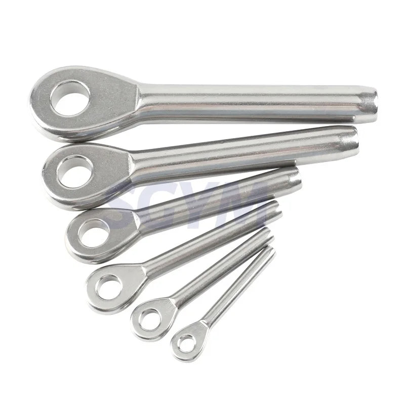 12pcs 3mm swage Eye Terminal T316 Stainless Steel Wire Rope Fitting For 1/8'' Cable Railing Assemblie Tensioner Marine Hardware