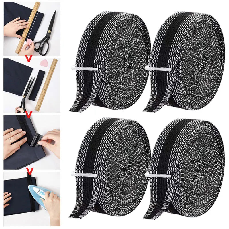 NZ Stock DIY Sewing Fabric Self-Adhesive Pants Paste Iron on Pants Edge Shorten Repair Pants for Jean Clothing and Jean Pants Apparel
