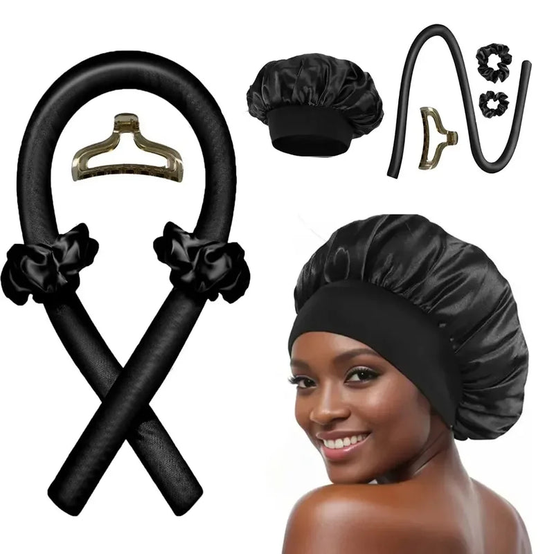 Heatless Curling Rod night cap Lazy Hair Curlers Headband No Heat Ribbon Hair Rollers Sleeping Soft Headband Hair Styling Tools - KiwisLove