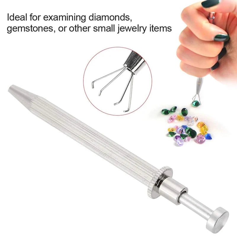1pcs Jewelry Shovel 3/4 Claws Beads Holder Pick-up Tool Gems Prong Holder Tweezer Catcher Grabber Jewelry Making Tool