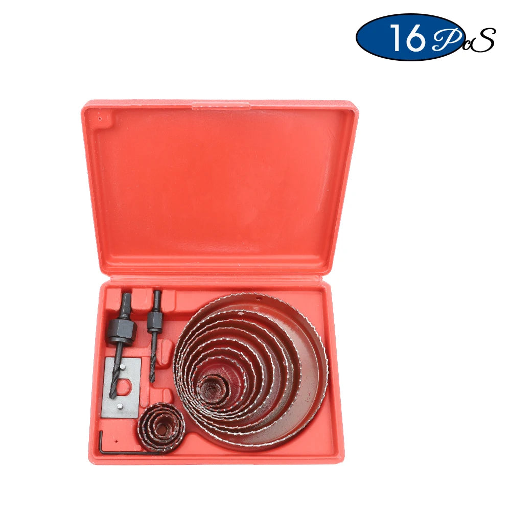 NINDEJIN 8/11/16pcs Hole Saw Kit #50 steel 19-127mm Hole Cutter Drill Bit Tool Hole Saw Set for Wood Plastic Wood Cutter - KiwisLove