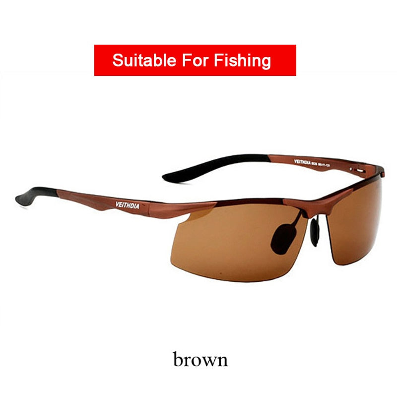 VEITHDIA Sunglasses Aluminum Men Polarized UV400 Lens Rectangle Rimless Driving Fishing Sun Glasses Sports Eyewear For Male 6535 - KiwisLove