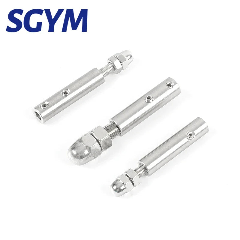 32pcs Handscrew Clamp 3/16 Wire Rope 5mm Threaded Stud Tension End Fitting Hexagon Screw for Stair Deck Post With Fixed Tool