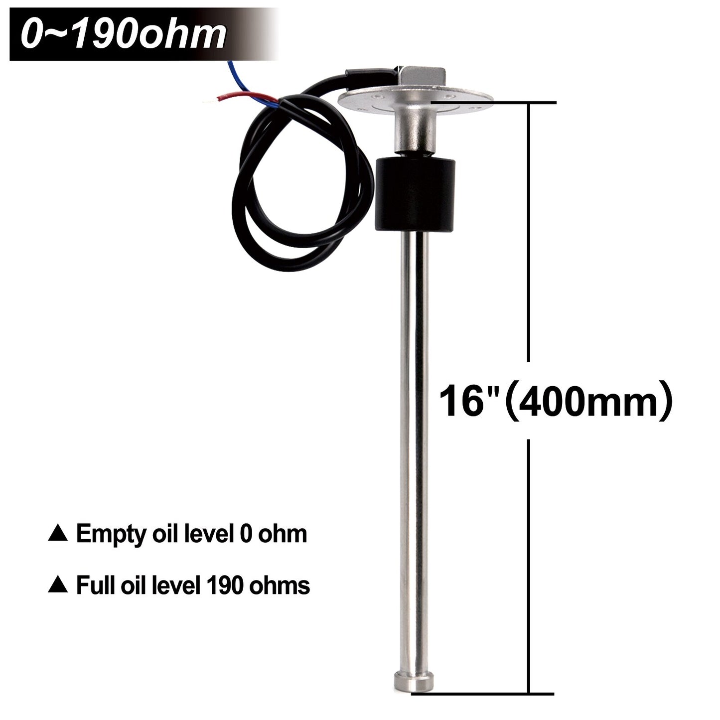 Fuel Level Water Level Gauge 175 200 250 275 375 mm Meter Sensor 0~190 ohm Fuel Sending Unit Indicator Level Gauge for Car boat - KiwisLove