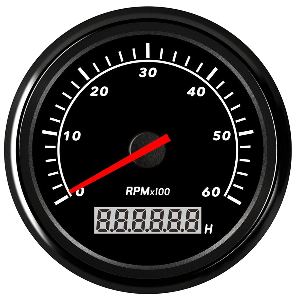 85mm Car Marine Tachometer Boat Gauge Digital Hourmeter 0-7000 RPM 3K-8K Tacho Gauge RPM Meter Sensor for Diesel Gasoline - KiwisLove