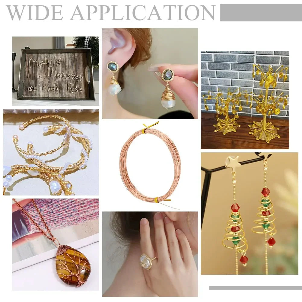 6M/roll Bare Copper Wire 0.6mm 0.8mm 1mm Square Copper Wire Craft Jewelry Wire for Jewelry DIY, Bracelets Earring