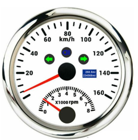 120 160 200 KM/H MPH 85MM GPS Speedometer With Car Tachometer 8000 RPM Velocimetro For Marine Car ATV UTV Motorcycle - KiwisLove