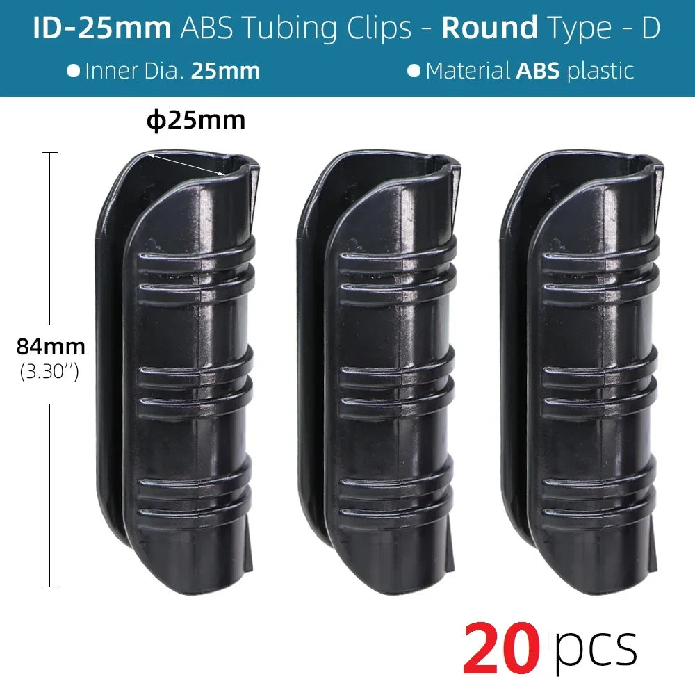 20PCS 5 Specif Greenhouse Frame Pipe Tube Clip Film Net Shade Sails Clamp 19/20/22/25/32MM Lamination Pressing Fixed Card Buckle