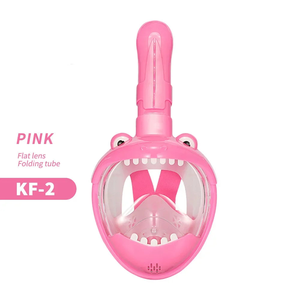 Kids Swimming Equipment Snokeling Support Goggles Full Face Diving Mask Swim and Snorkel 4~11 Years Children's Masks
