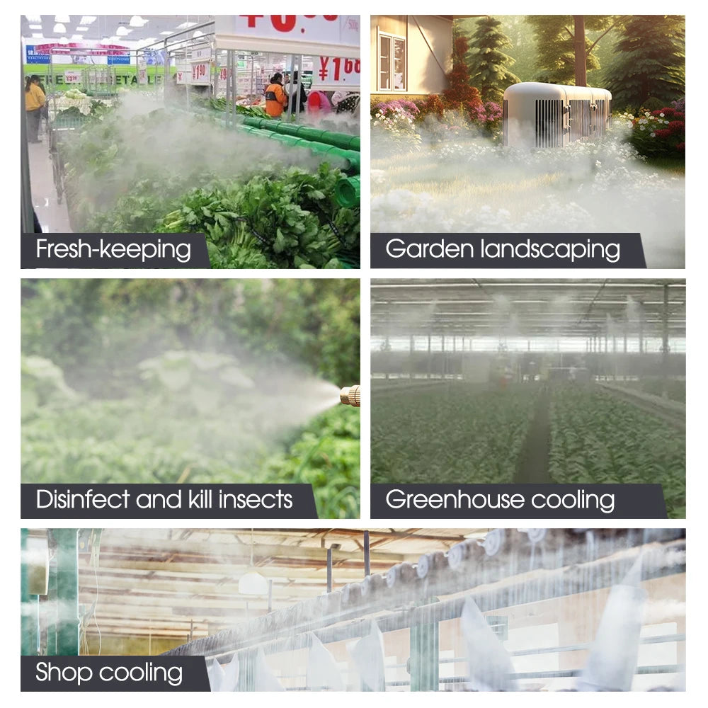 10PCS Garden 6mm Irrigation Spray Nozzle With Built-in Filter Low Pressure Cooling System Sliding Lock Outdoor Watering Accessor