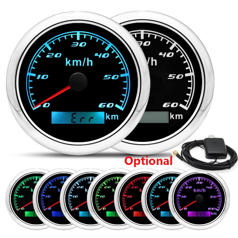 60 km/h 120km/h 200km/h 85MM Boat Car GPS Speedometer Waterproof Speed Gauge Red Backlight Fit Mairne Yacht Accessories - KiwisLove