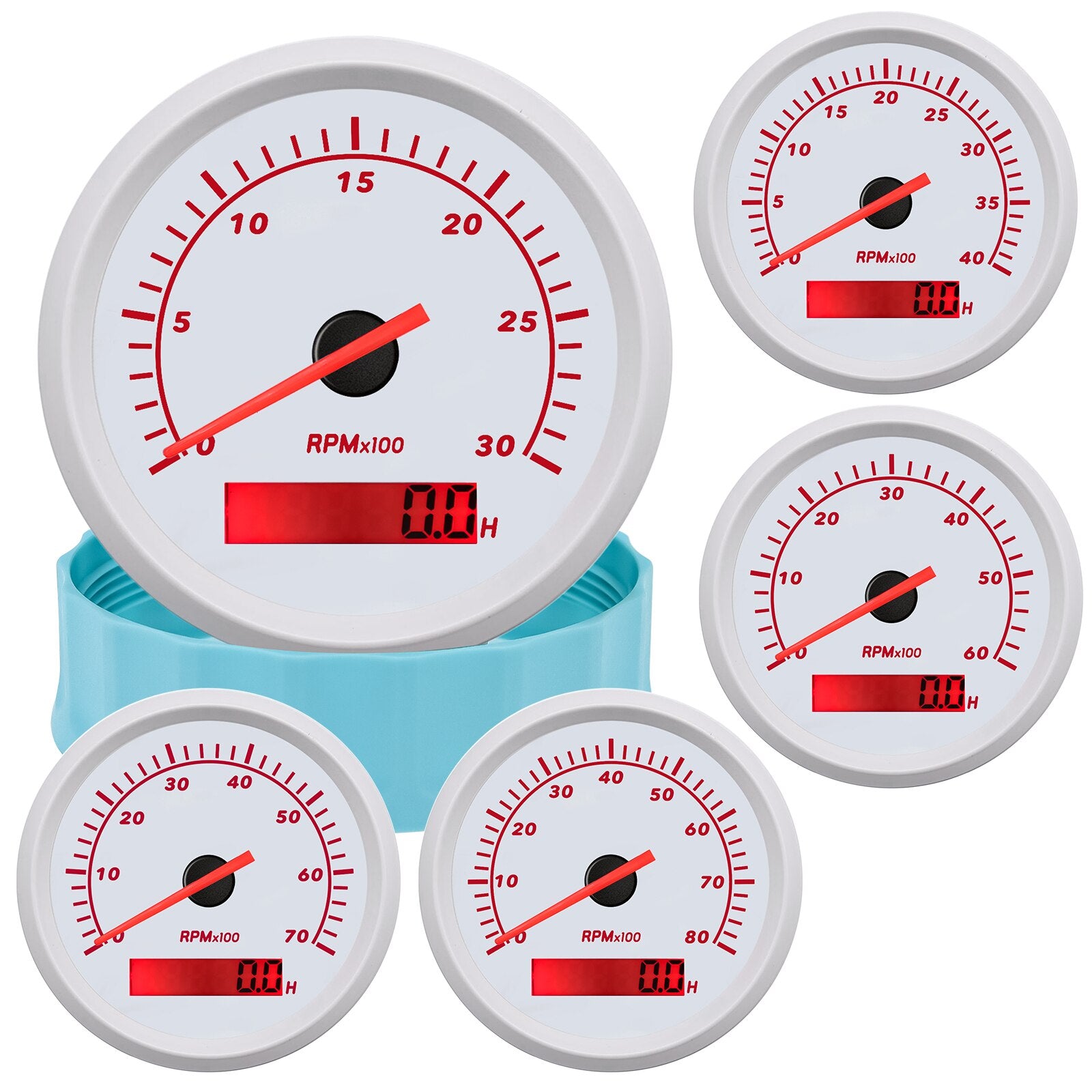 Marine Tachometer Car Truck Boat Tacho Gauge 0-3000 0-4000 0-6000 0-7000 0-8000RPM with LCD Hour meter 85mm gauge 12V 24V - KiwisLove