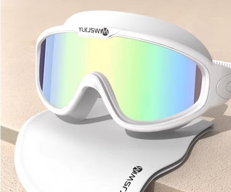 Electroplated large frame swimming goggles/anti-fog and anti-ultraviolet/safety optical lenses/swimming accessories