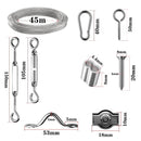 45m wire rope set 2mm PVC coated Cable eyelets turnbuckle tensioner - KiwisLove