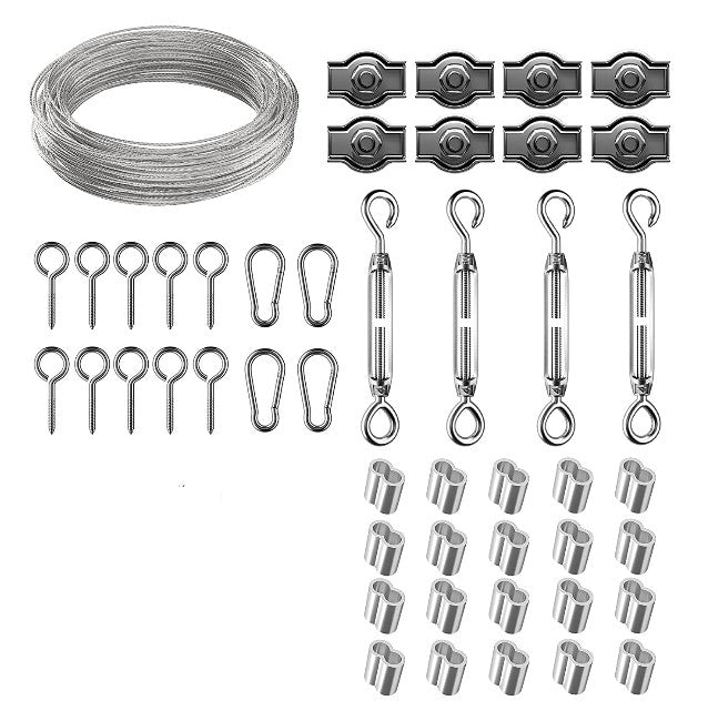 NZ Stock 45m wire rope set 2mm PVC coated Cable turnbuckle crimping loops - KiwisLove