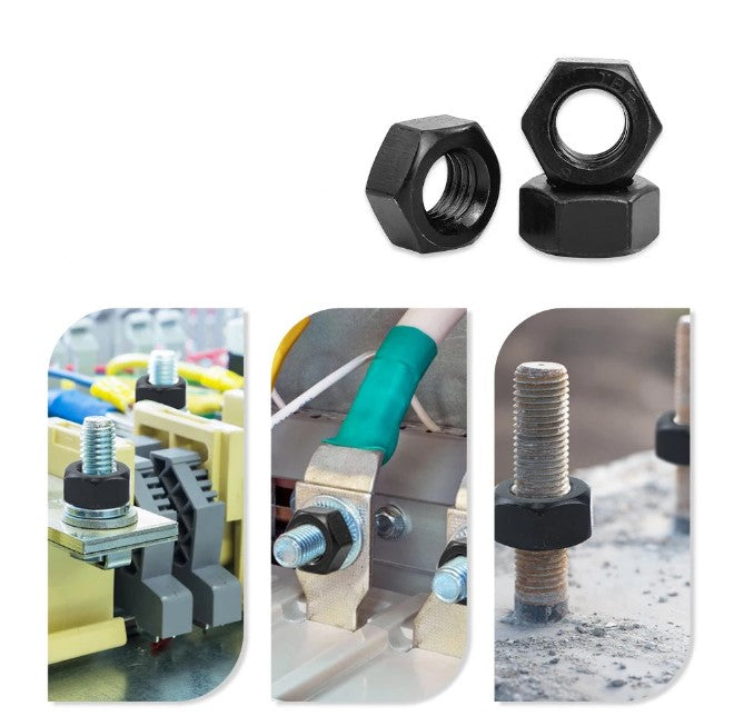 NINDEJIN 326pcs Metric Black Hex Nuts Assortment Kit 8.8 Grade Carbon Steel M2 M2.5 M3 M4 M5 M6 M8 M10 M12 Hexagon Nut Set