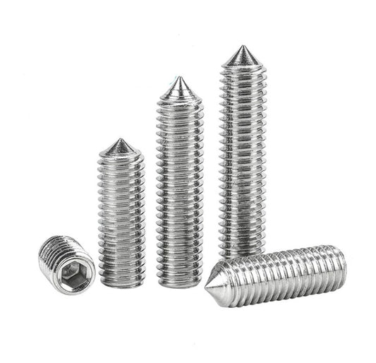 2-50pcs/pack Hexagon Socket Set Screw Cone Point M2 M2.5 M3 M4 M5 M6 M8 M10 M12 304 Stainless Steel Headless Allen Set Screw