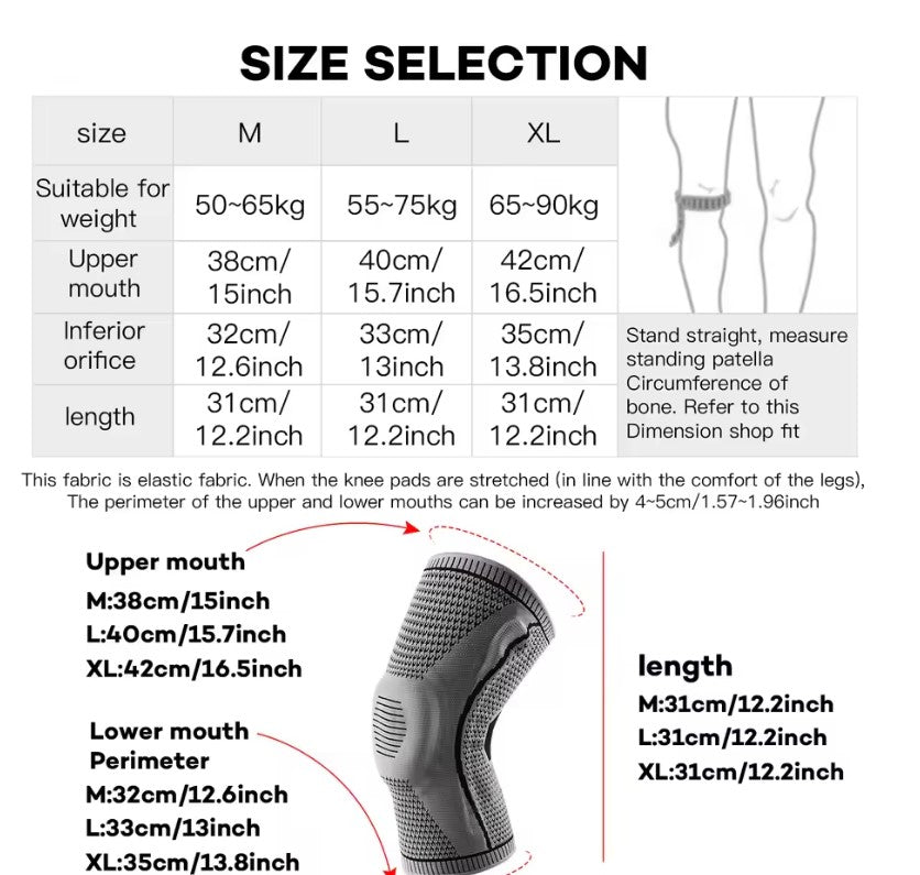 Knee Brace for Arthritis Knee Pad Silicone Spring Compression Sleeve