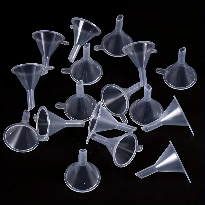 10 precision mini funnels for lab bottles, essential oils, perfumes, flavours, sand painting and powders - KiwisLove